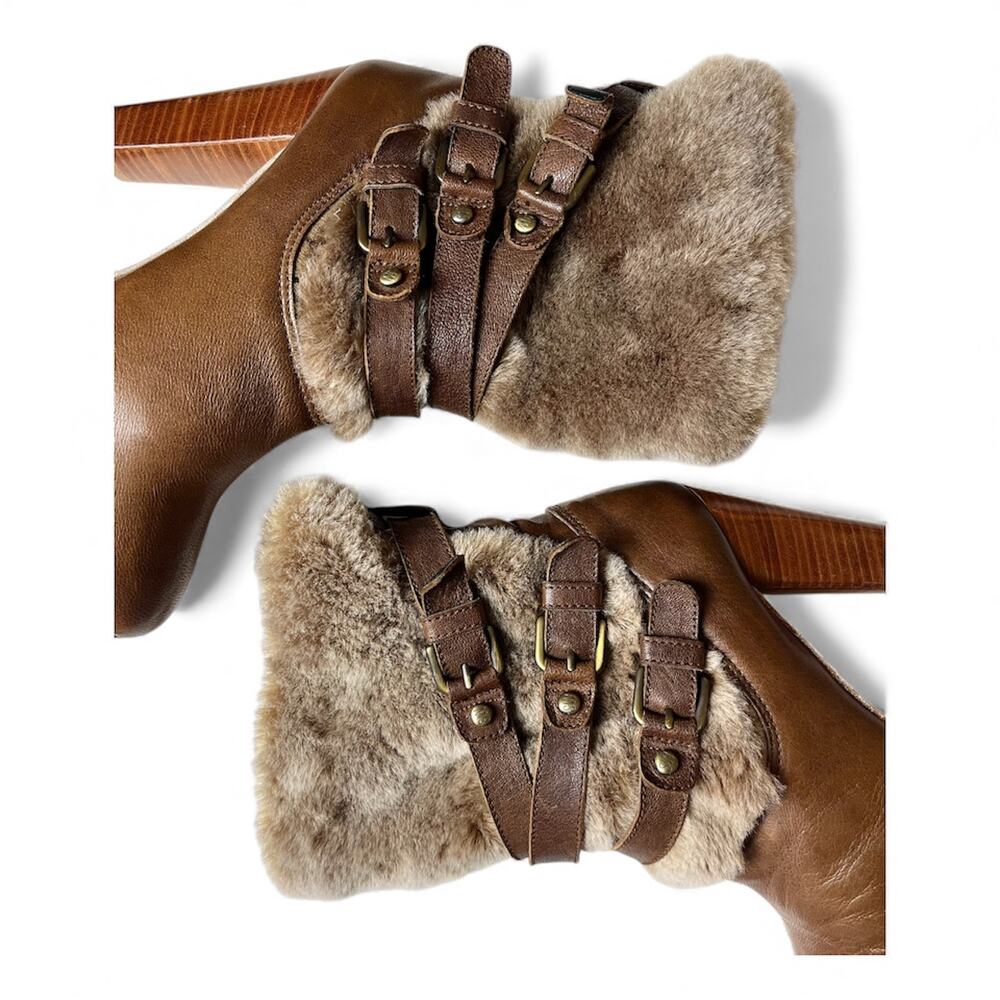 Stuart Weitzman Heeled Faux Fur Boots Boho Chic R… - image 6